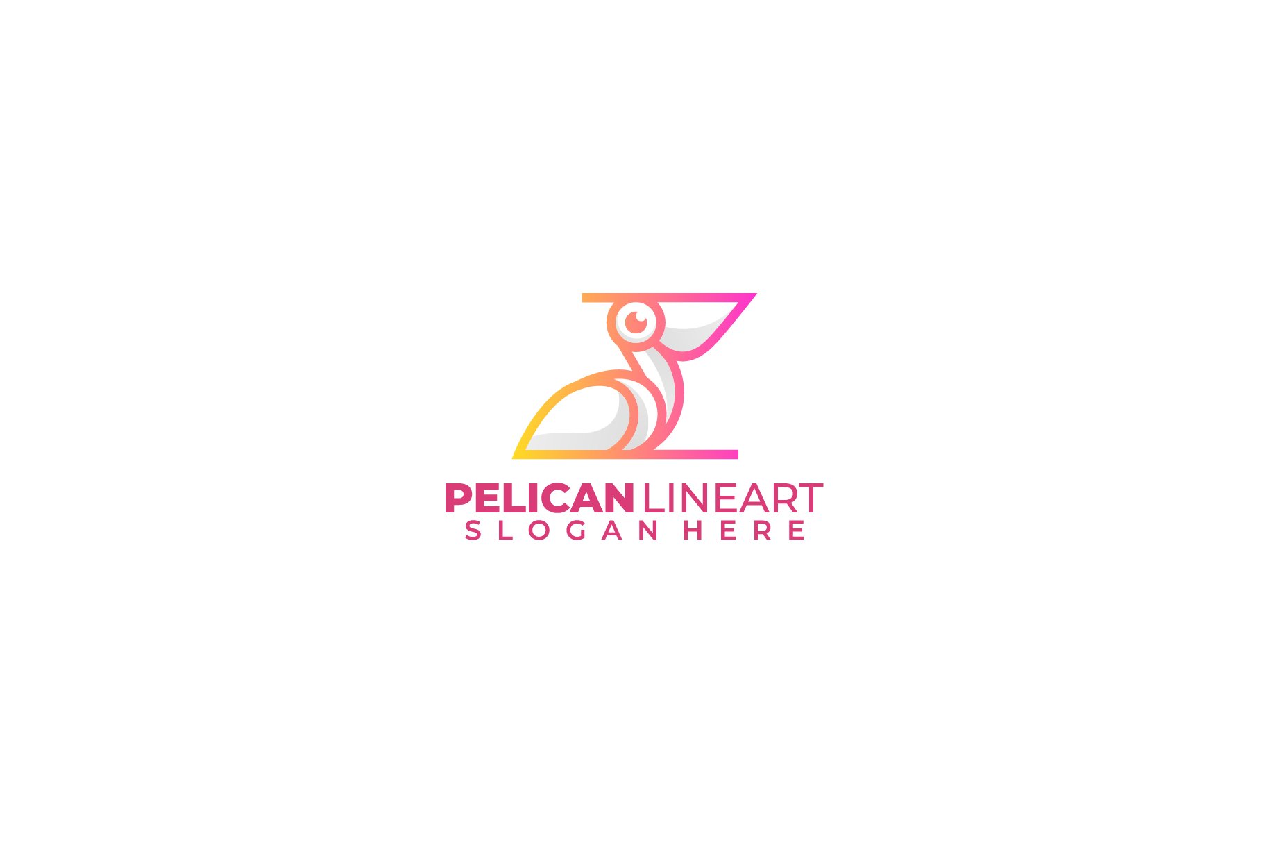 pelican design line art logo gradien cover image.