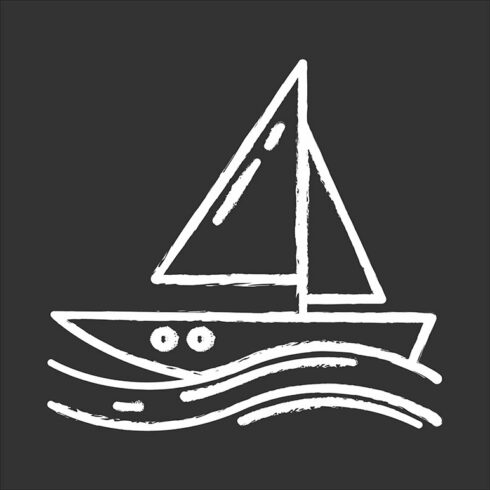 Sailing chalk icon cover image.