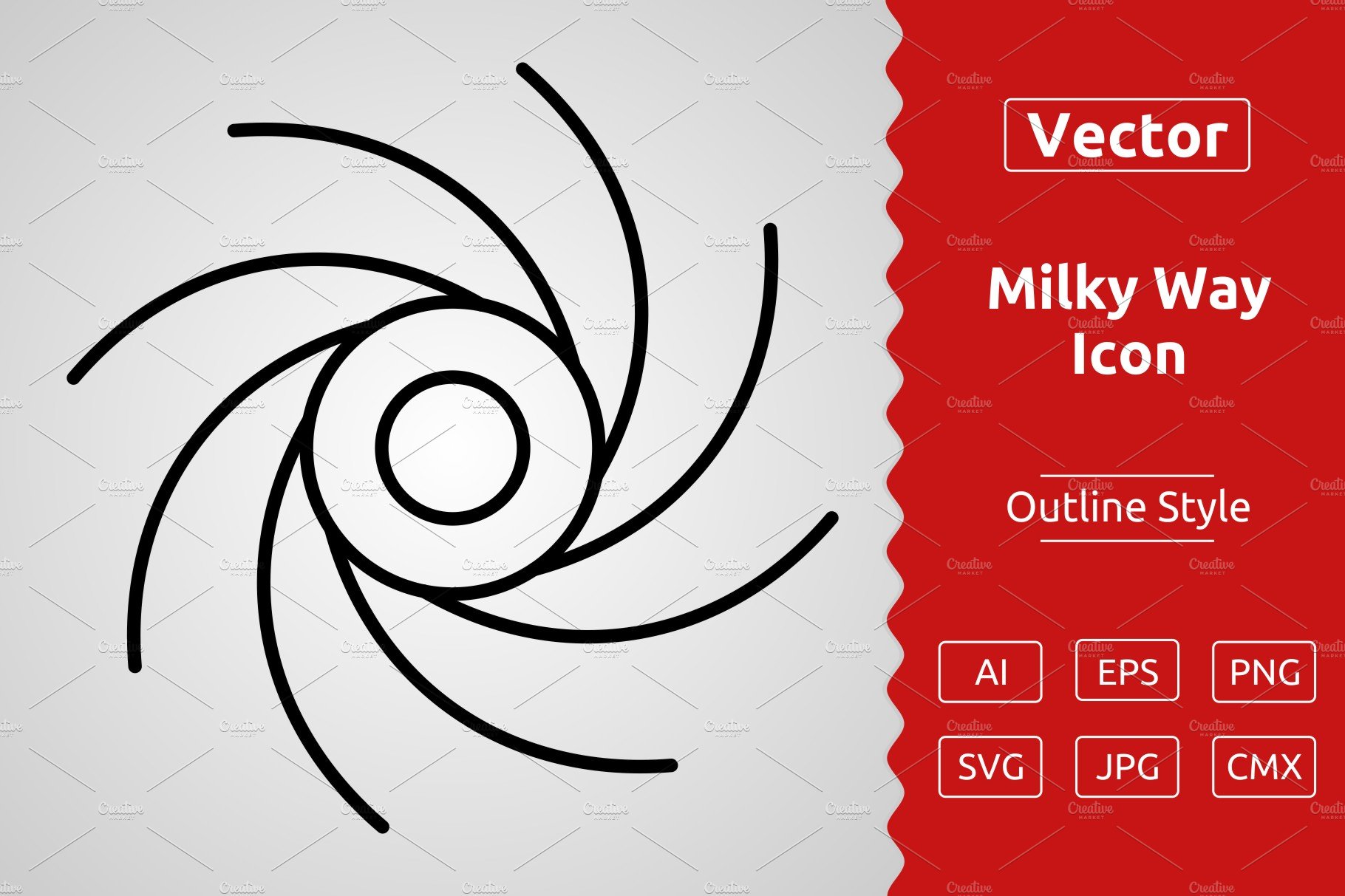 Vector Milky Way Outline Icon cover image.