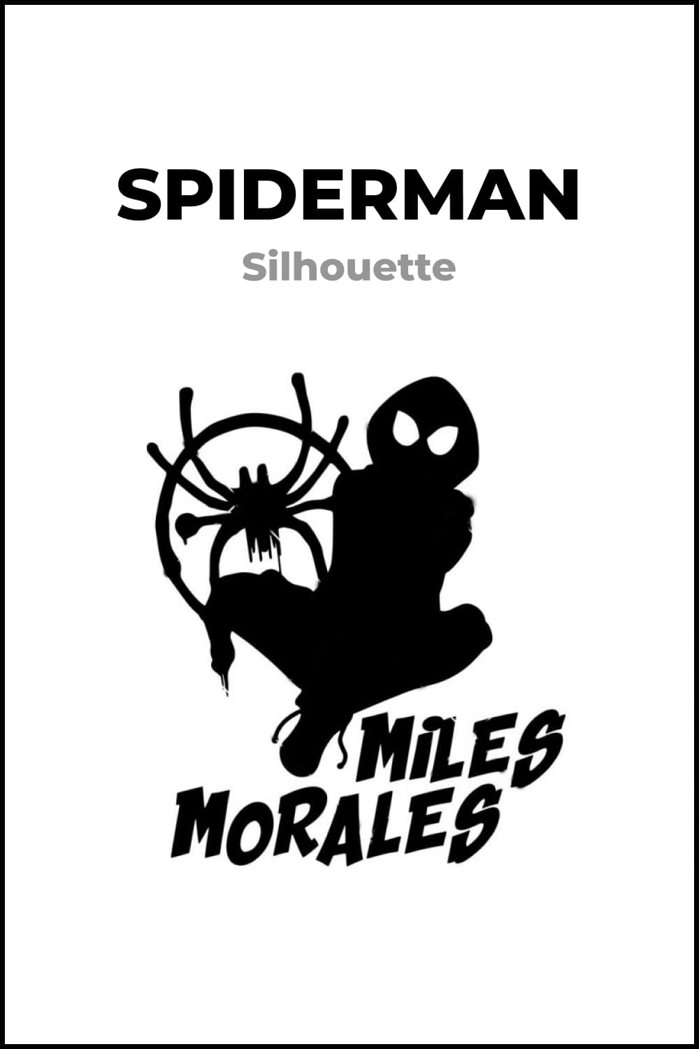 Silhouette of Spiderman Miles Morales.