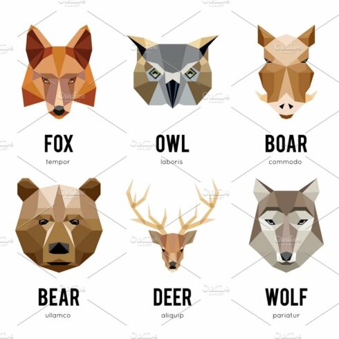 Low polygon animal logos cover image.