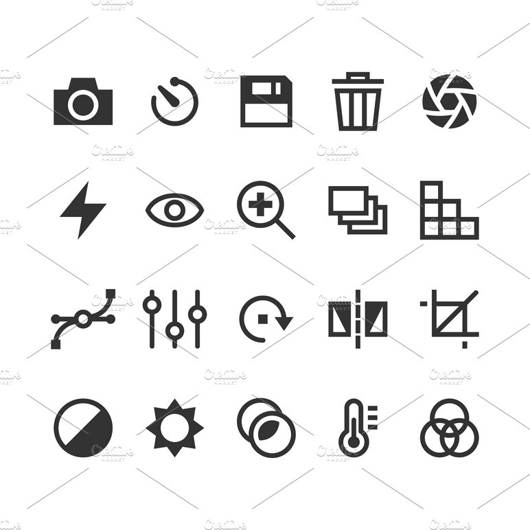 Photography vector icons cover image.