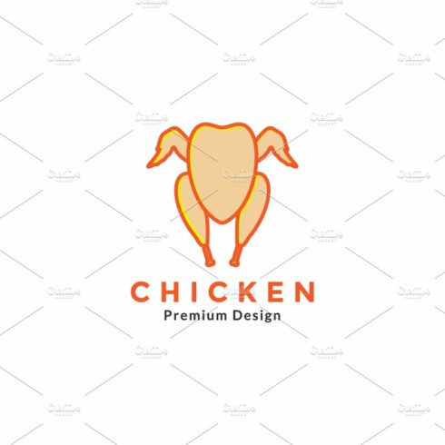 grilled chicken colorful logo design cover image.