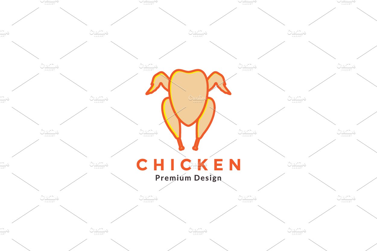 grilled chicken colorful logo design cover image.