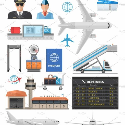 Airport Icon Set cover image.