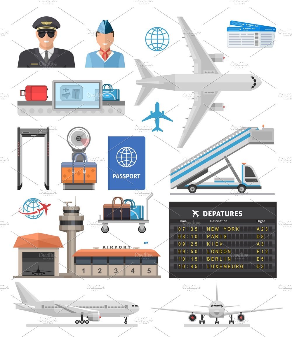 Airport Icon Set cover image.