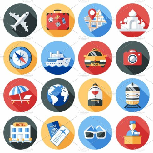 Travel Icon Flat Set cover image.