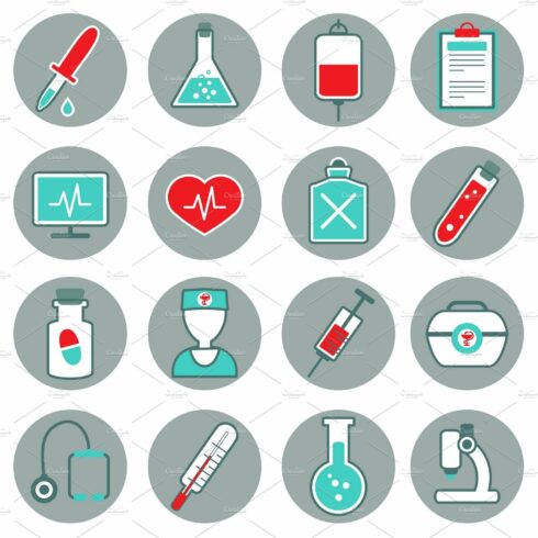 Medicine Flat Icons Set cover image.