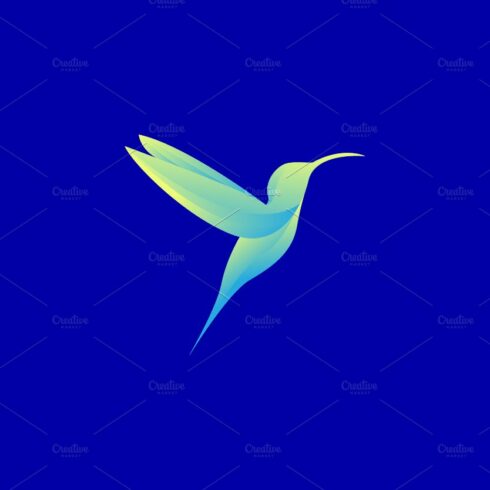 abstract blue hummingbird fly logo cover image.