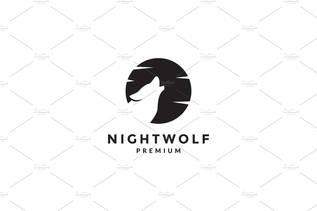 wolf head roar night logo symbol cover image.
