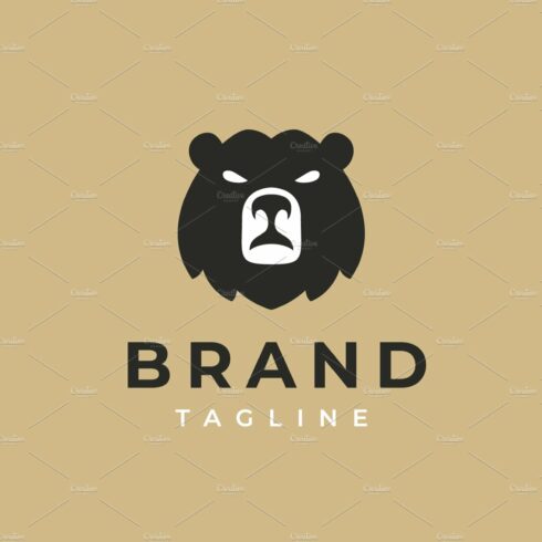Bear head logo icon design template. cover image.
