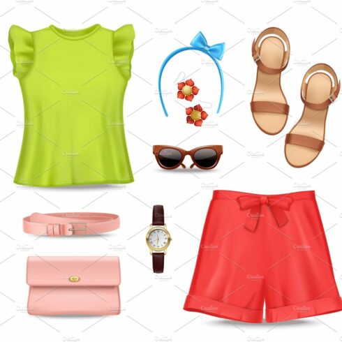 Women clothing accessories set cover image.