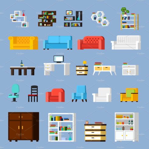 Different furniture elements set cover image.