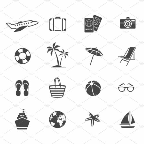 Vacation Graphic Flat Icons Set cover image.