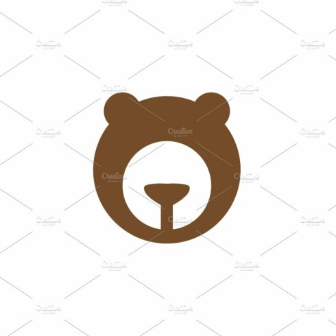 cute bear head grizzly logo symbol cover image.