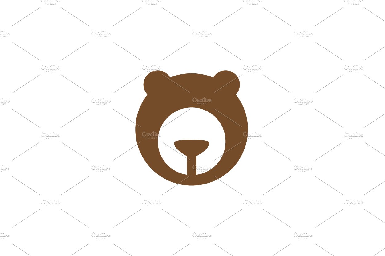 cute bear head grizzly logo symbol cover image.