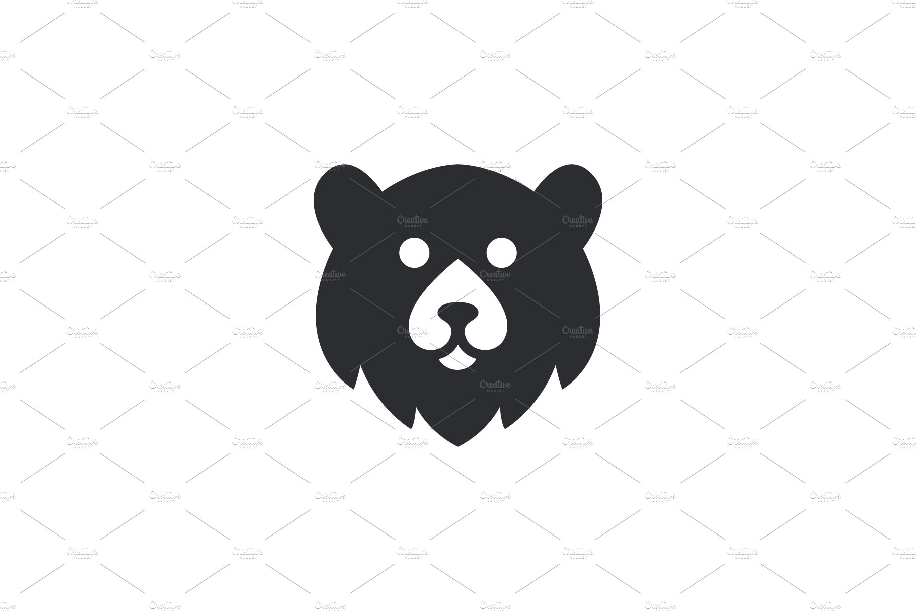 Bear head logo icon design template. cover image.