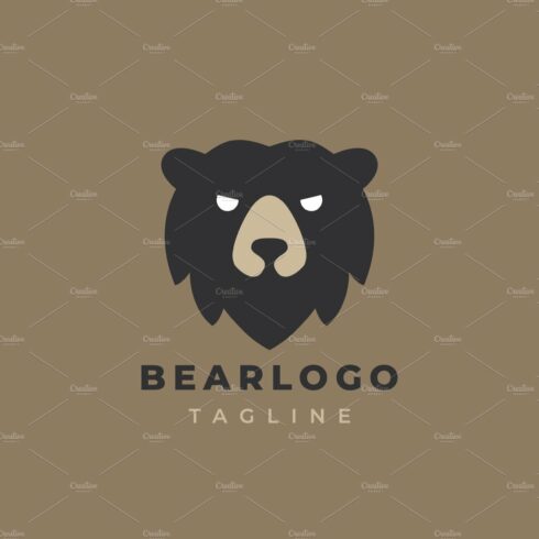 Bear head logo icon design template. cover image.