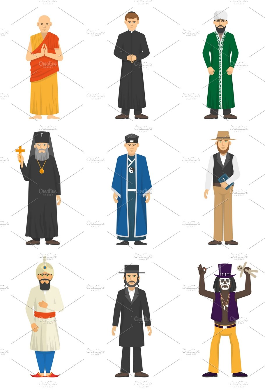 Religion confession people icons cover image.