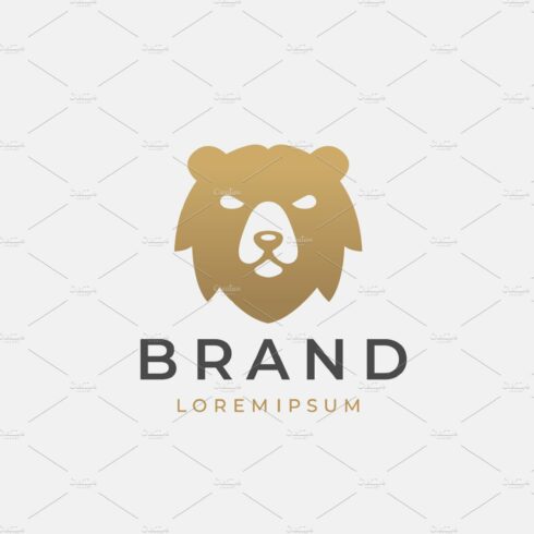 Bear head logo icon design template. cover image.