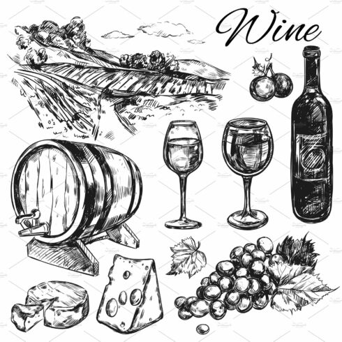 Wine Vineyard Icon Set cover image.