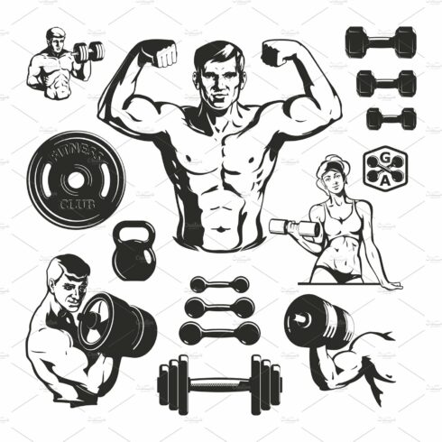 Gym Fitness Elements Set cover image.