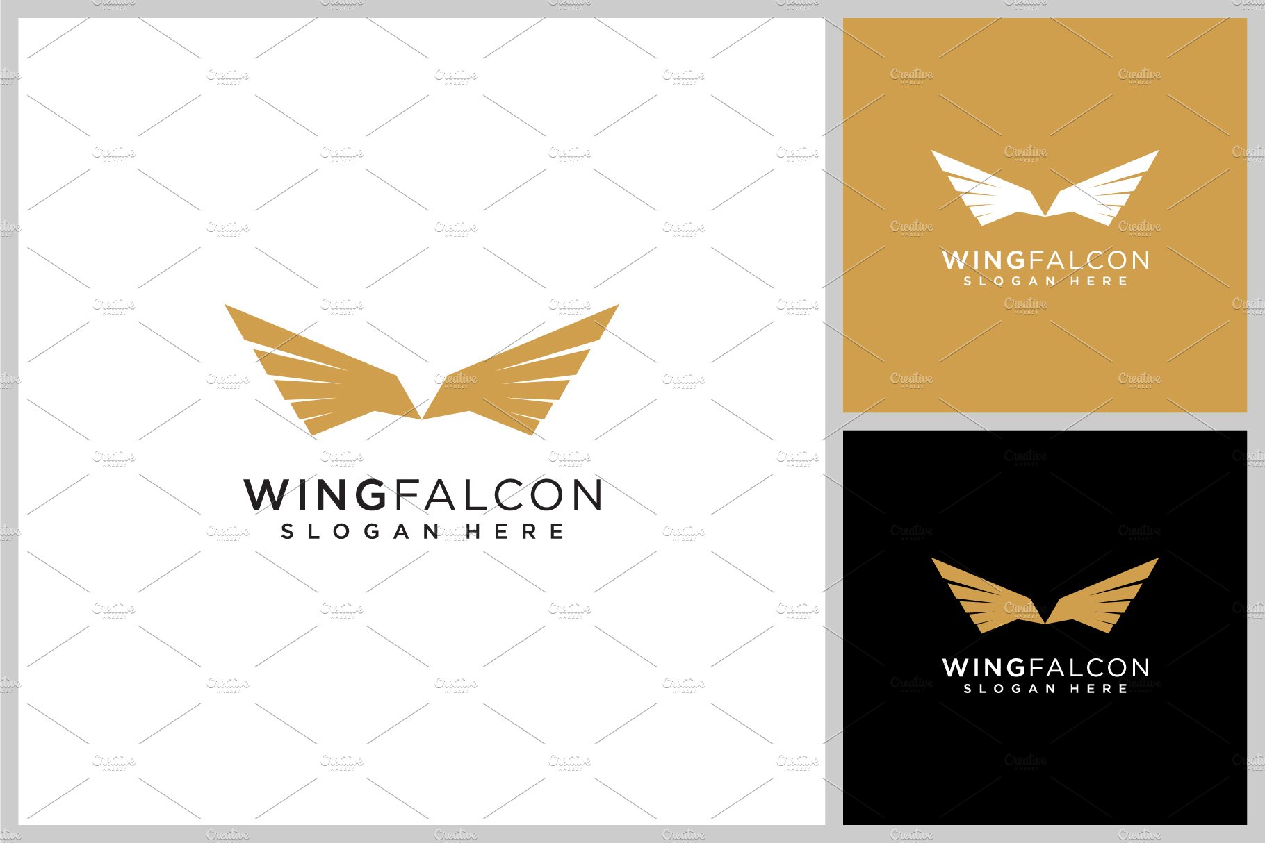 wing falcon logo vector design cover image.
