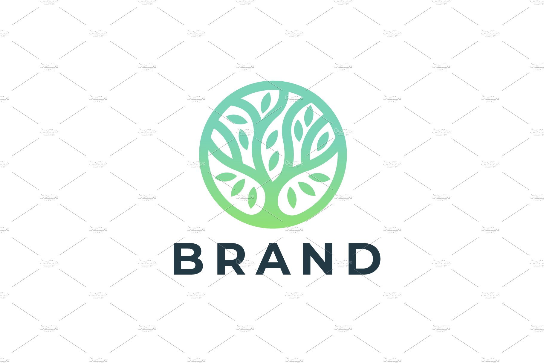 Abstract round tree logo icon. cover image.