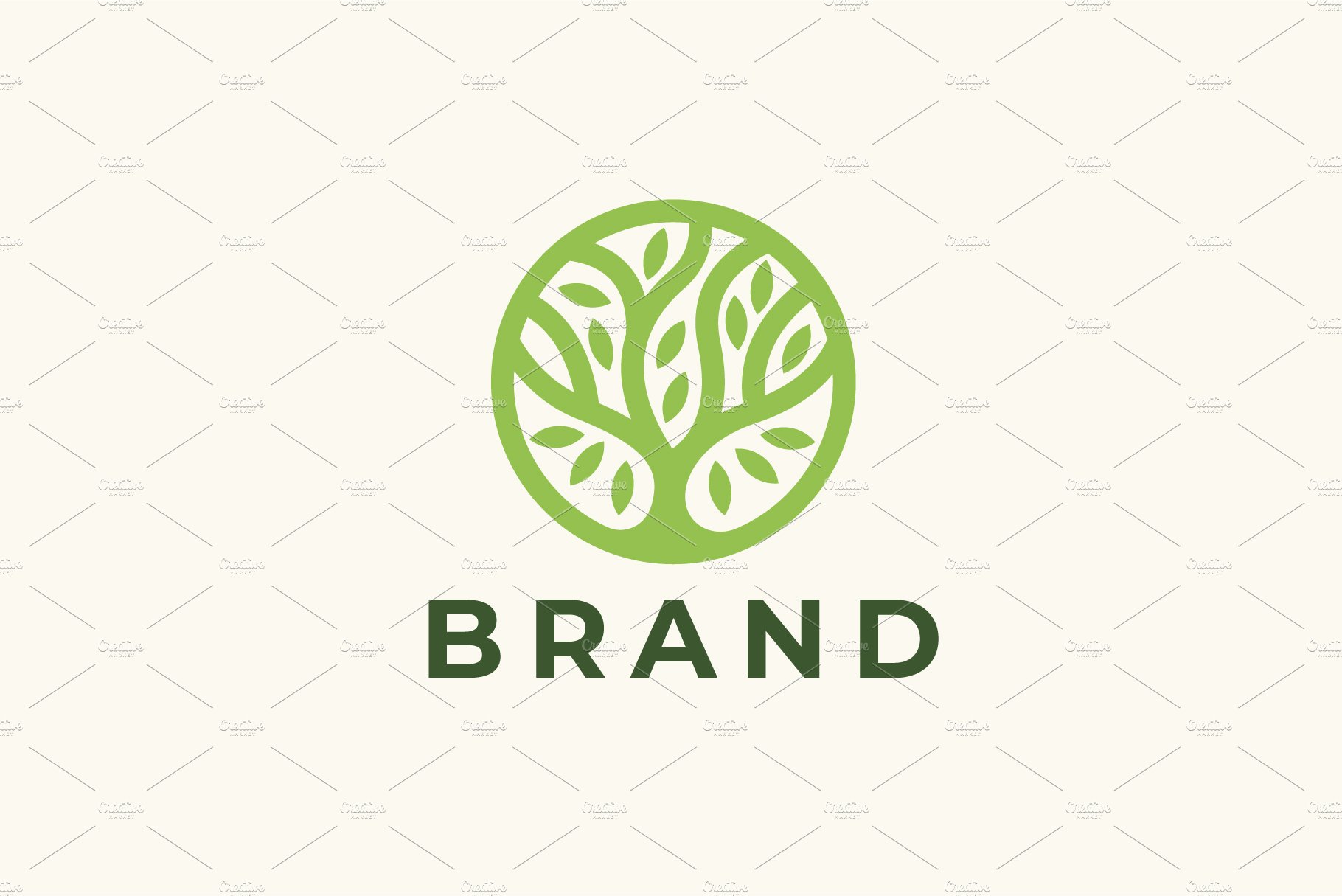 Abstract round tree logo icon. preview image.