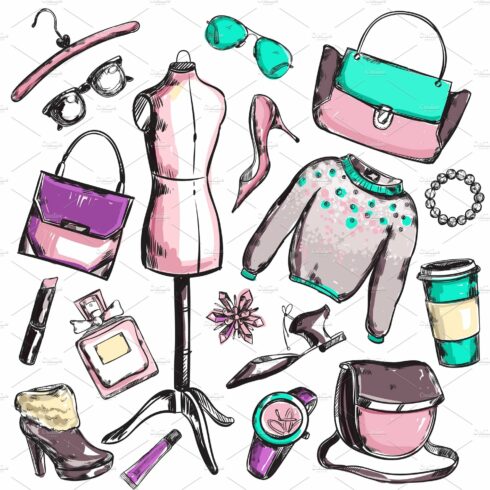 Fashion Sketch Elements Set cover image.