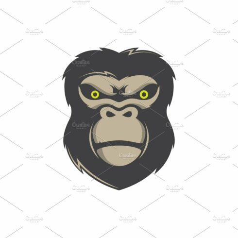 cool face gorilla logo design vector cover image.