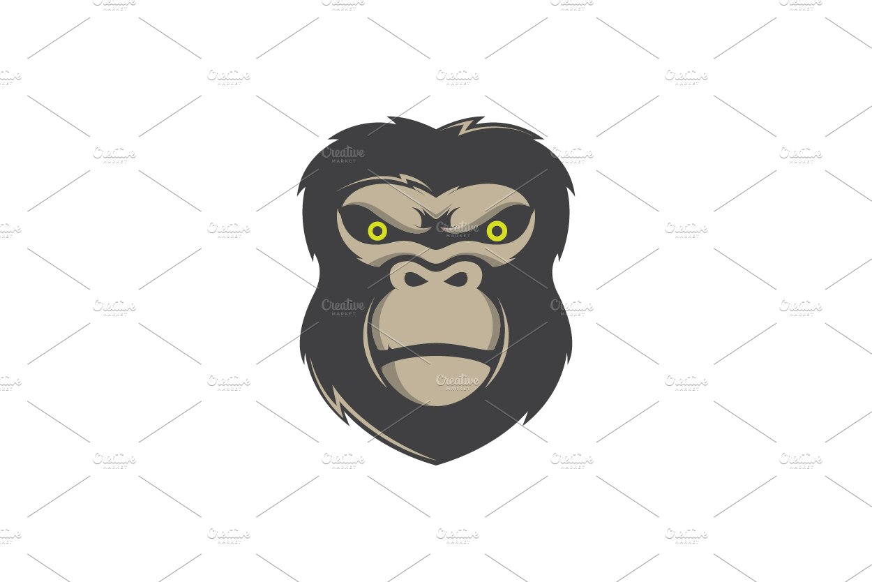 cool face gorilla logo design vector cover image.