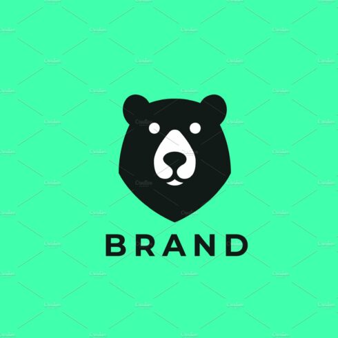 Bear head logo icon design template. cover image.