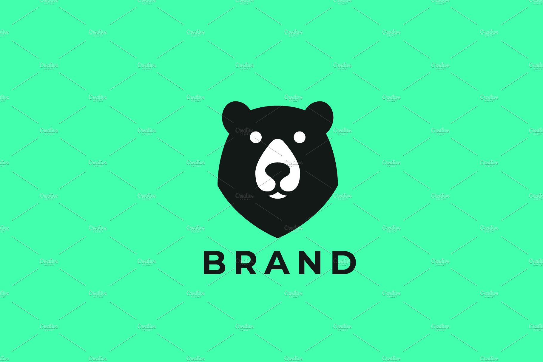 Bear head logo icon design template. cover image.