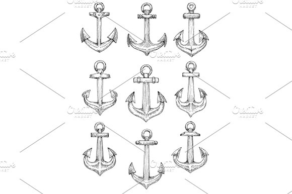 Retro nautical heraldic anchors cover image.