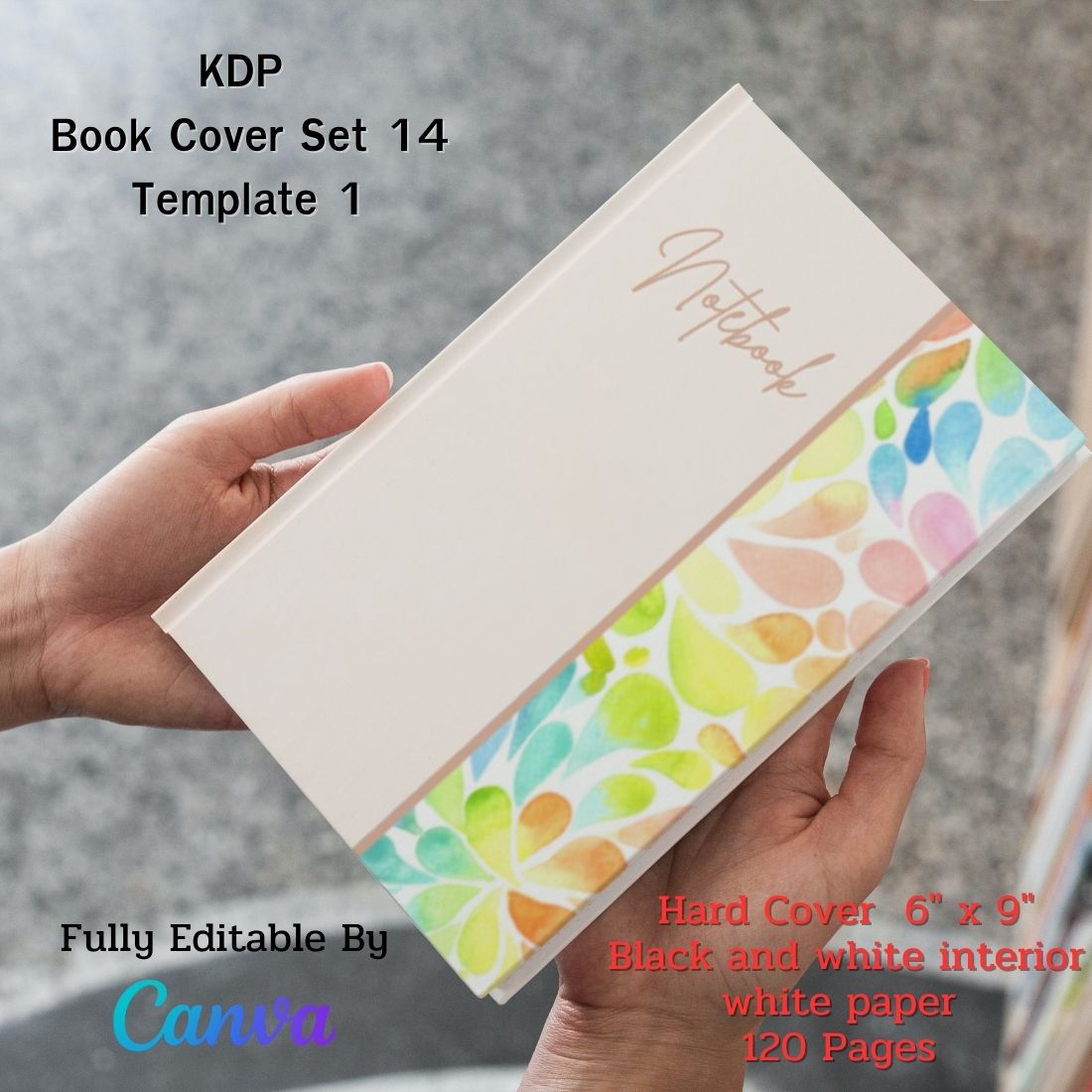 KDP Book Cover Set #14 Canva Template - Hard Cover preview image.