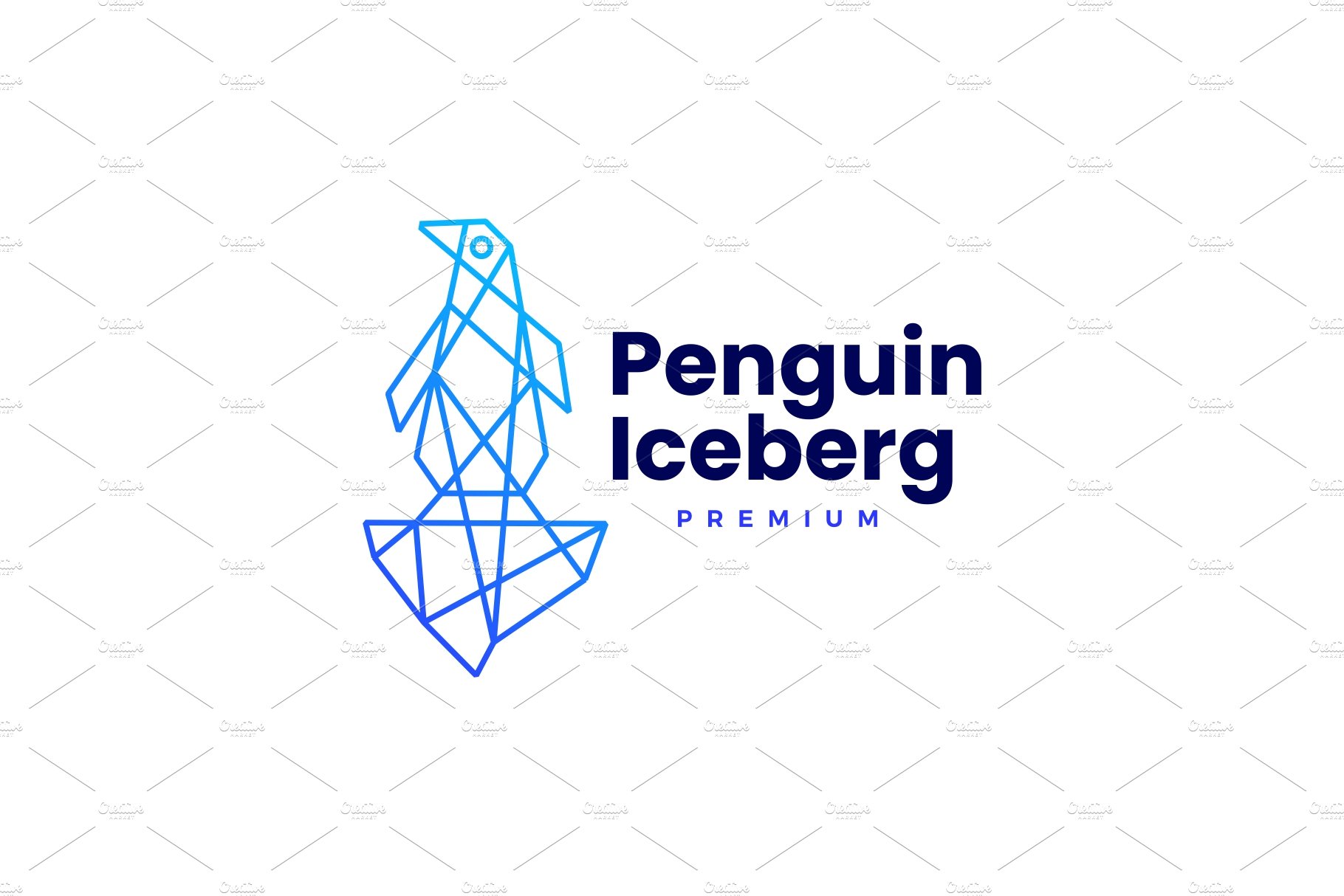 penguin ice berg geometric polygonal cover image.