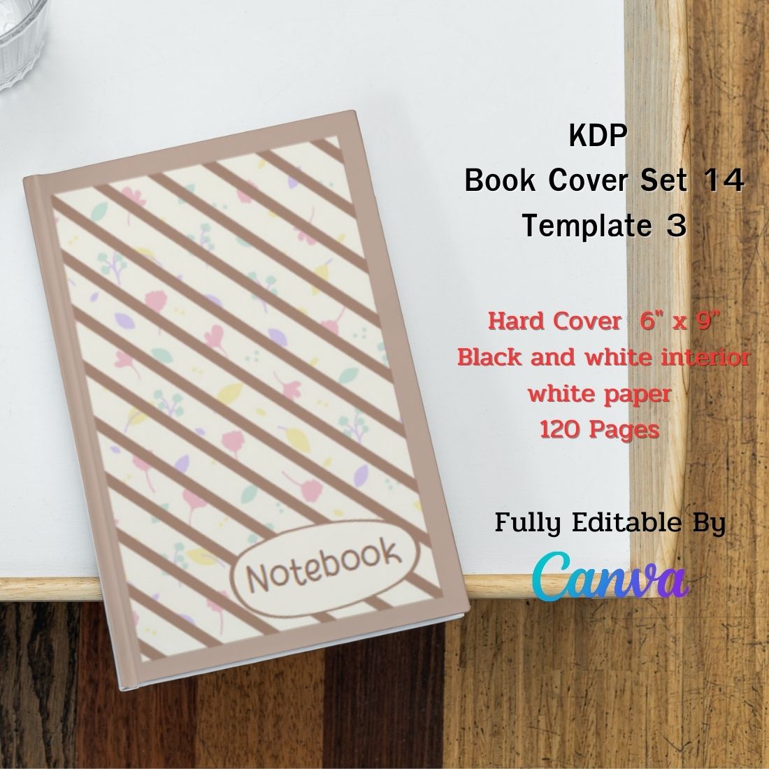Note book cover set 14 template 3 hard cover and white paper 120 pages.