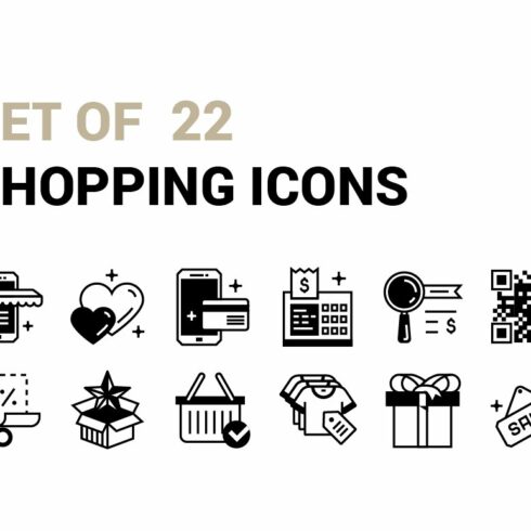 Set of 22 Shopping Icons. cover image.