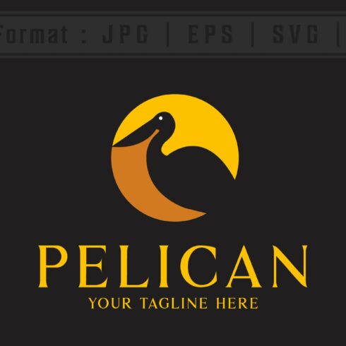 circle pelican logo vector icon cover image.
