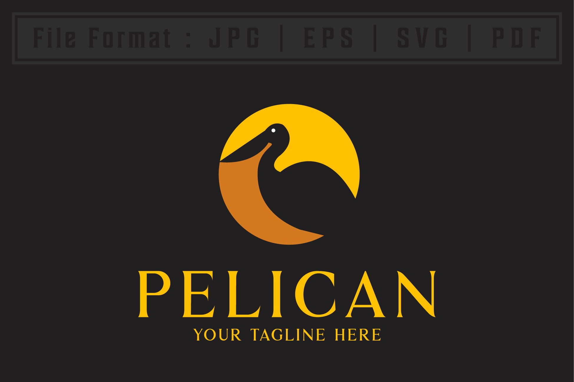 circle pelican logo vector icon cover image.