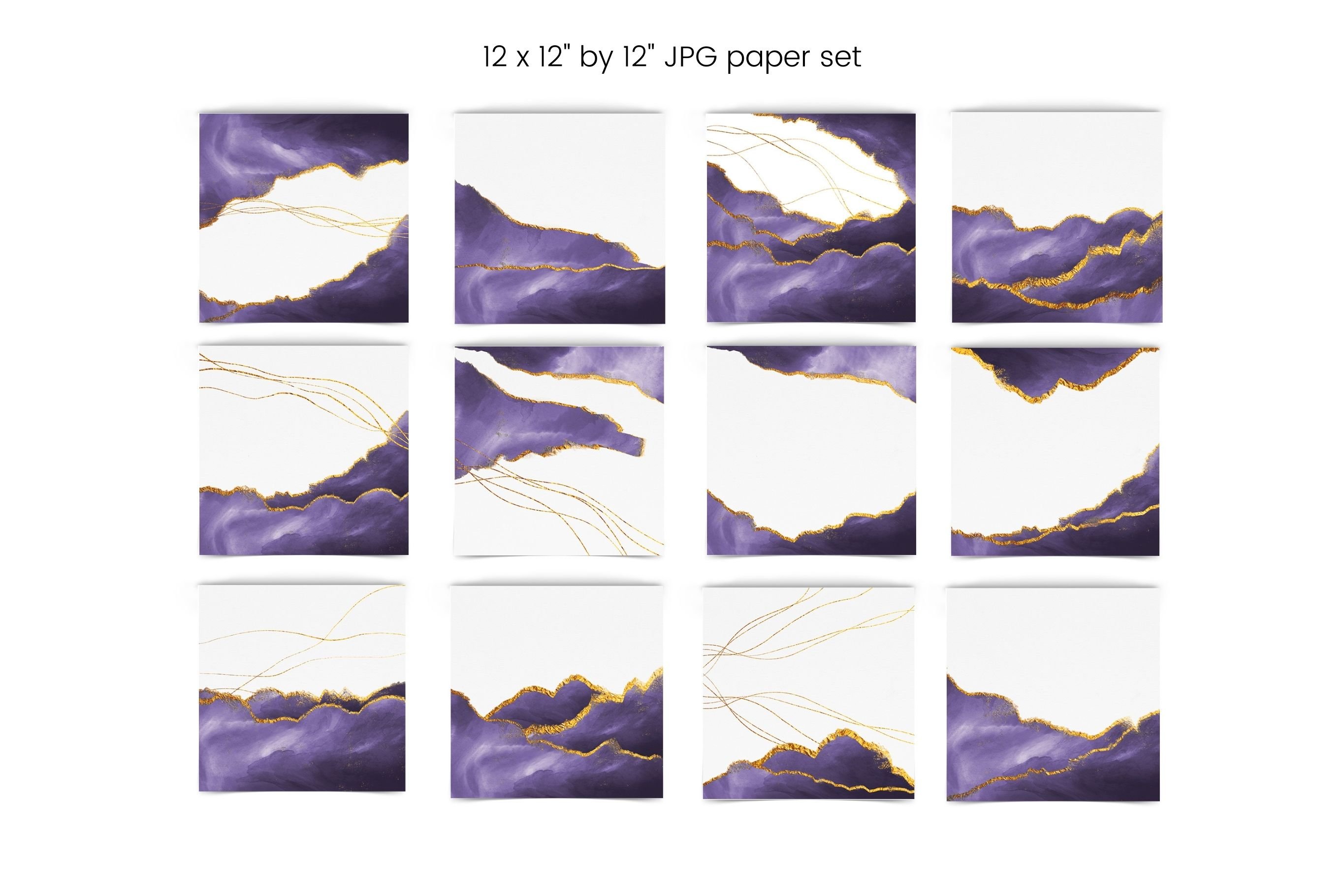 Purple Watercolour Digital Paper preview image.