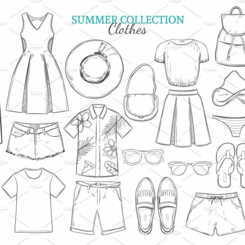 Sketch Summer Wardrobe Elements Set cover image.