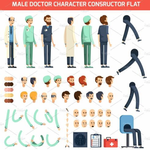 Constructor of doctor male character cover image.