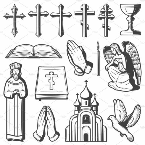 Vintage Religious Elements Set cover image.