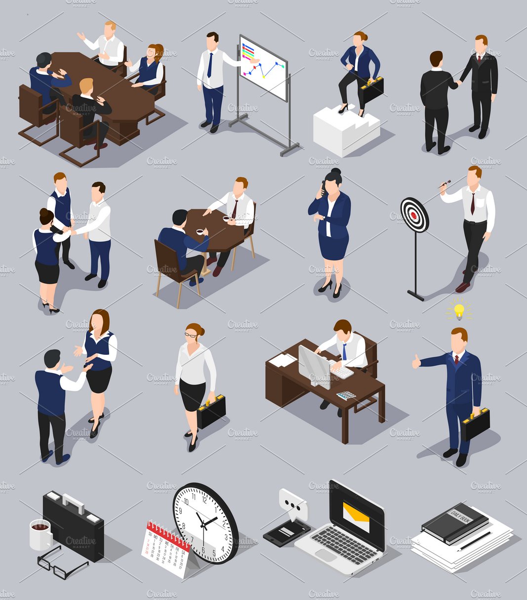 Isometric people business collection cover image.
