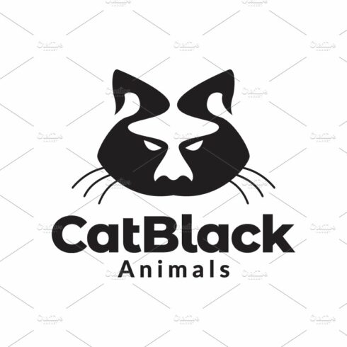 face cat black fat logo design cover image.
