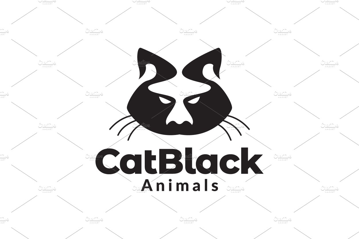 face cat black fat logo design cover image.
