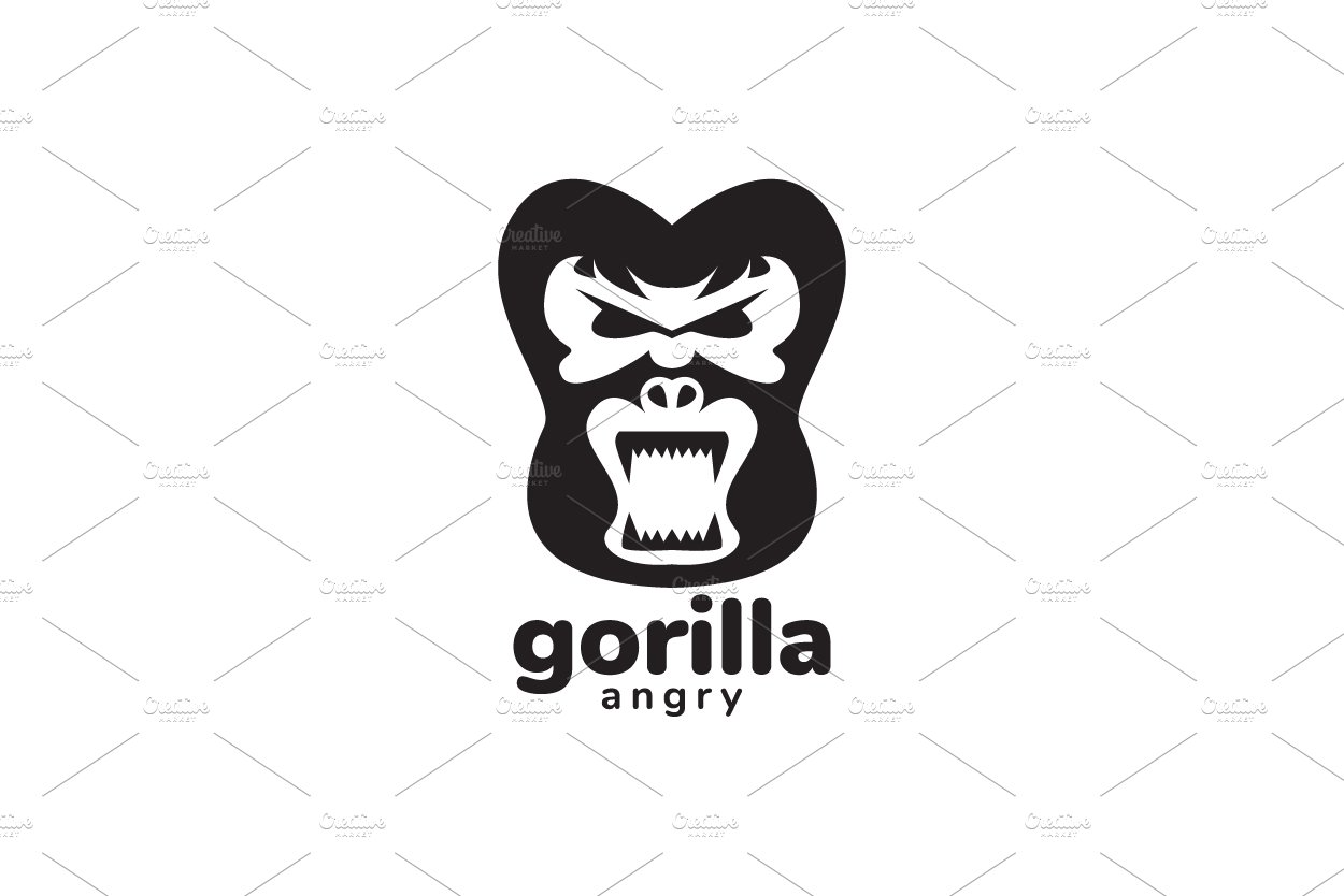 black face gorilla angry logo design cover image.