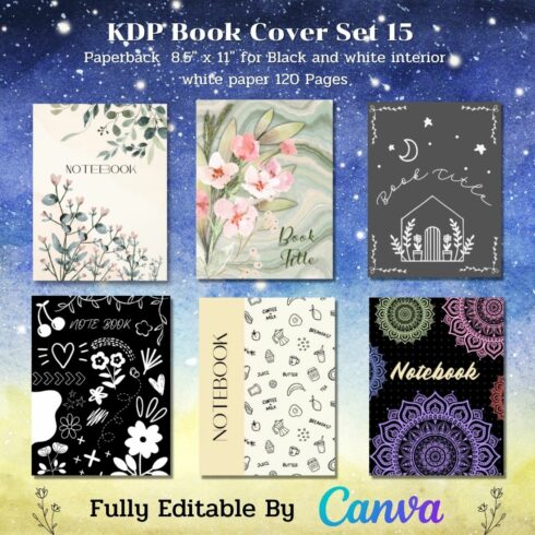 KDP Book Cover Set #15 Canva Template – Paperback cover image.